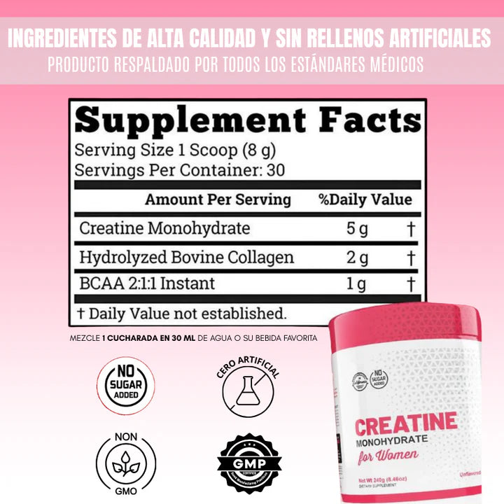 CREATINA PARA MUJERES - GLÚTEOS MAS FUERTES